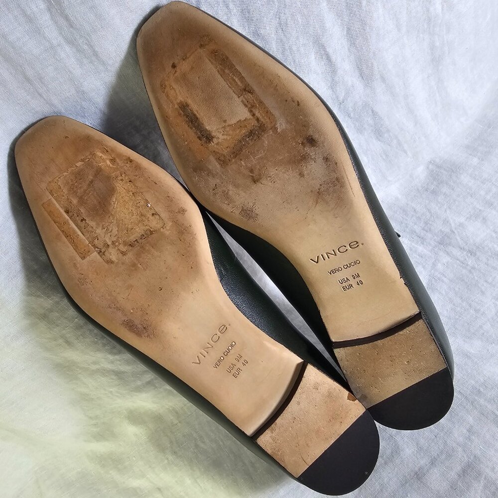 Vince Brody Genuine Leather Mary Jane Ballet Flat EU40 US9 Eden Dark Olive - Picture 10 of 13